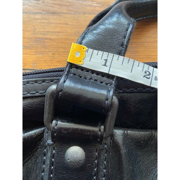 FOSSIL Black Leather Padded Mens Attache - Picture 8 of 12